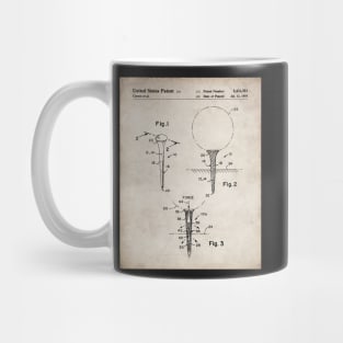 Golf Tee Patent - Golfing Fan Golfer Gift Art - Antique Mug